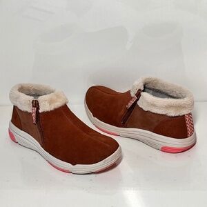 Ryka Water-Repellent Suede Faux Fur Anchorage Mid Ankle Boots